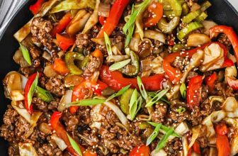 Sesame Ground Beef Stir Fry